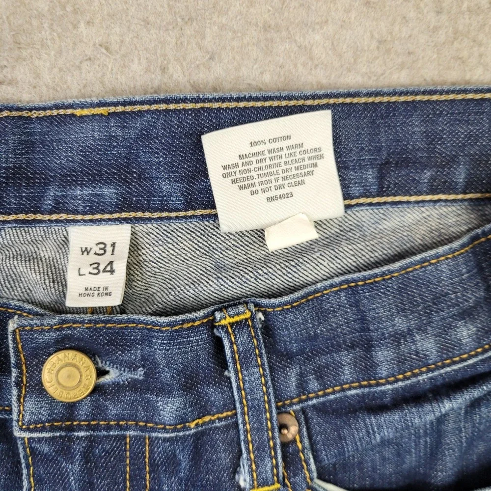 Vintage Banana Republic Straight Leg 078 Mens 31x34 Blue Y2K Baggy Denim